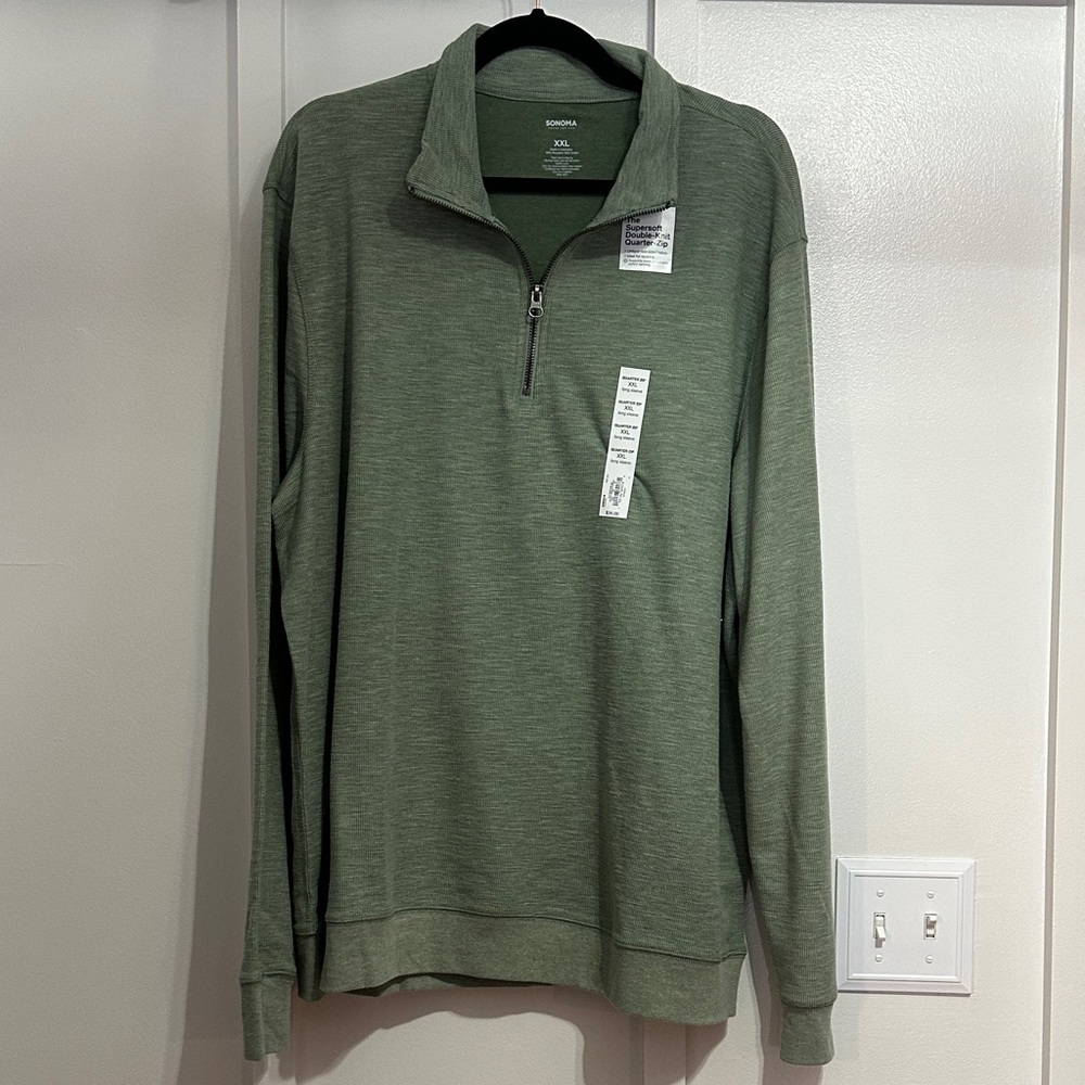 Sonoma Green Zip-Up Men's Sweater
